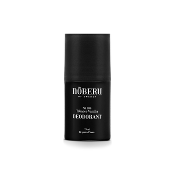Deodorant Noberu Tobacco Vanilla 75ml in black bottle.
