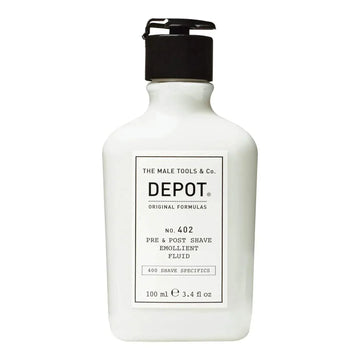 Depot No. 402 Pre & Post Shave Emollient Fluid 100ml flaske, mykgjørende barberingsvæske.