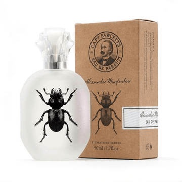 Captain Fawcett's Alessandro Manfredini Eau De Parfum 50ml bottle with elegant packaging.