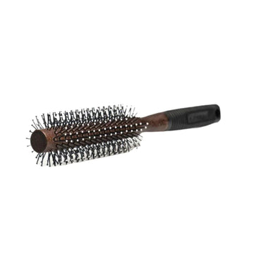 Depot No. 724 Wooden Round Brush for hairstyling, walnut wood handle, Italy.