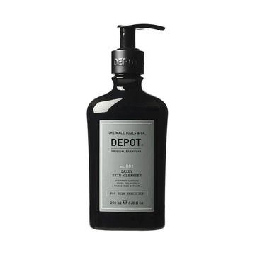 Depot No. 801 Daily Skin Cleanser ansiktsvask bottle, Italian origin, 200 ml for gentle facial cleansing.