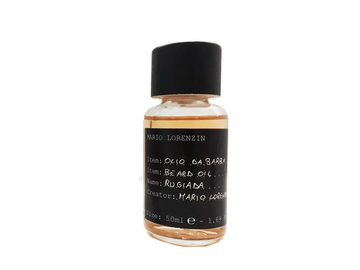 Mario Lorenzin 1975 Rugiada skjeggolje beard oil bottle, 50 ml size, with classic sweet scent from Italy.