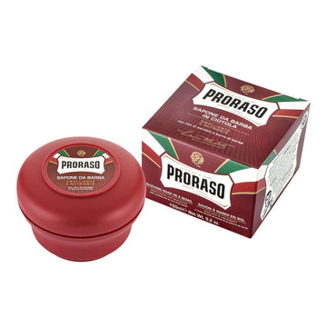 Proraso barbersåpe i skål med sandeltreduft, 150 ml, italiensk, parabenfri, plastskål.