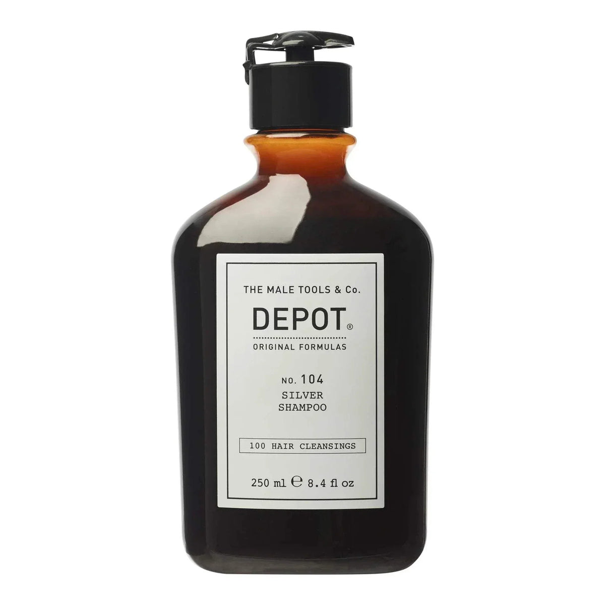 DEPOT No. 104 Silver Shampoo 250ml bottle for grey, white, or bleached hair.