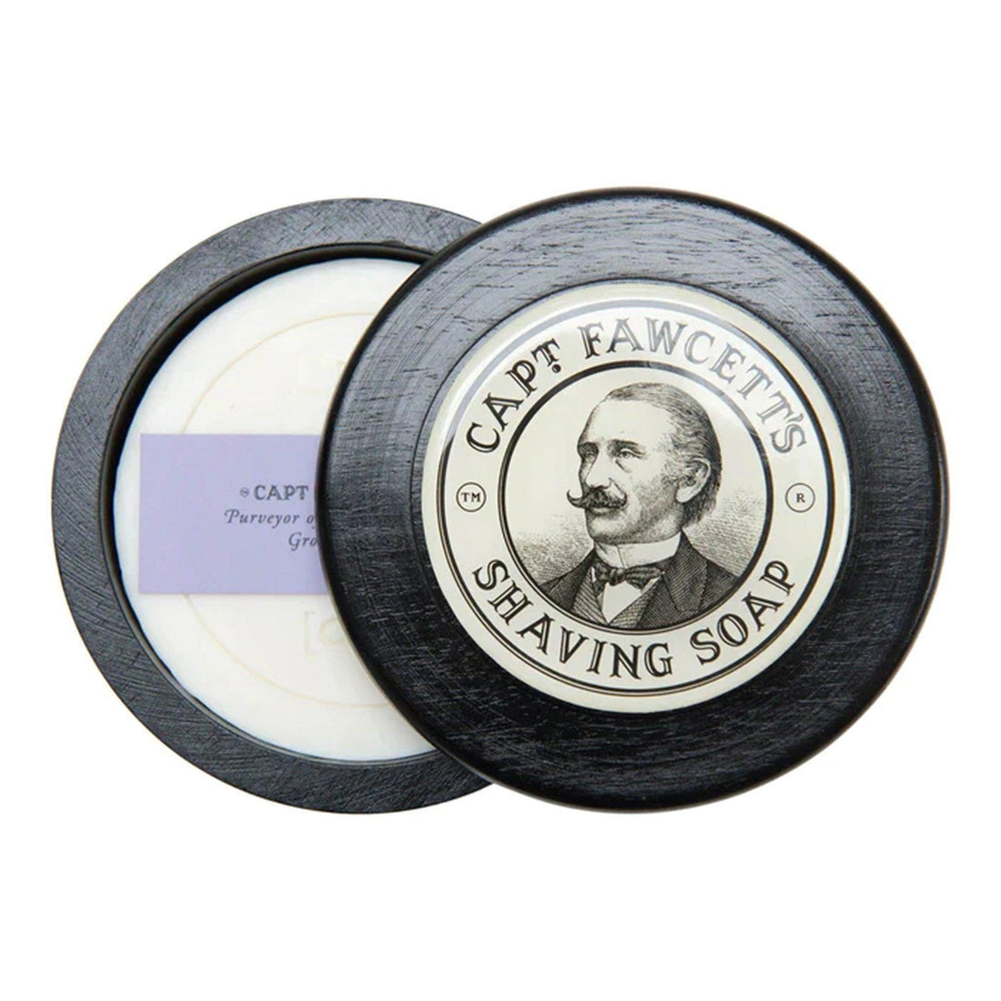 Captain Fawcett's barbersåpe i treskål