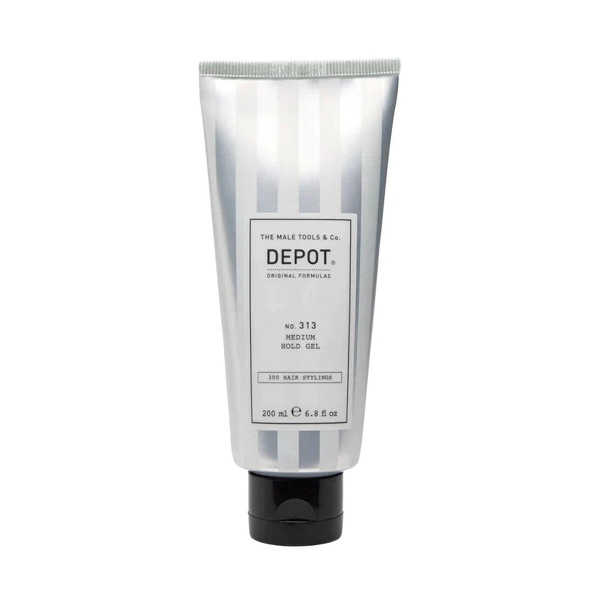 Depot No. 313 Medium Hold Gel, 200ml tube, styling product for all hair types.