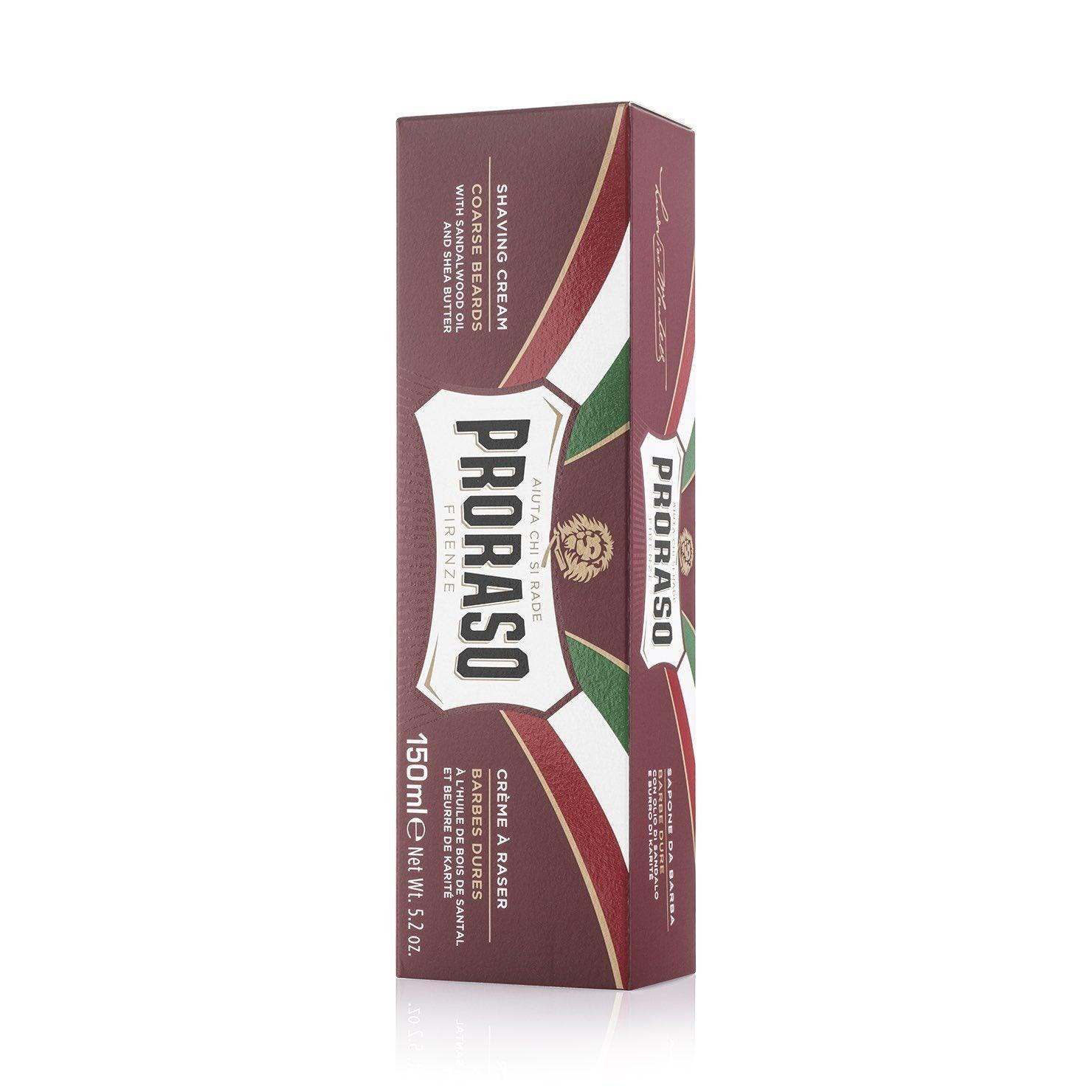 Proraso barberkrem i tube med sandeltre og sheasmør, 150 ml, Italia.