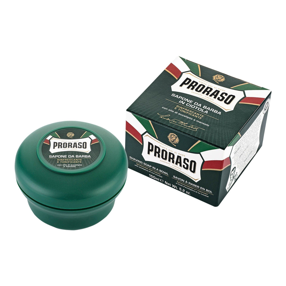 Proraso barbersåpe i skål - Eukalyptus og mentol