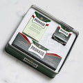 Proraso gift set with shaving products in a tin, including pre shave cream, shaving cream, and aftershave balm.