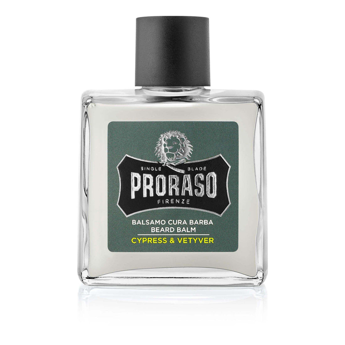 Proraso skjegglotion - Sypress og vetiver in glass bottle for beard care.