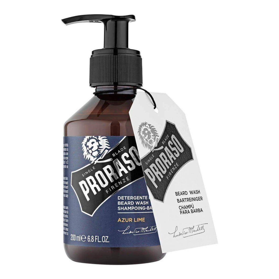 Proraso skjeggsjampo - Lime og mynte flaske med pumpe.